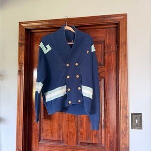 La Viel Blue Cardigan with Gold Buttons